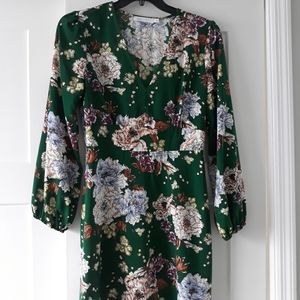 Green floral dress bought at Nordstrom